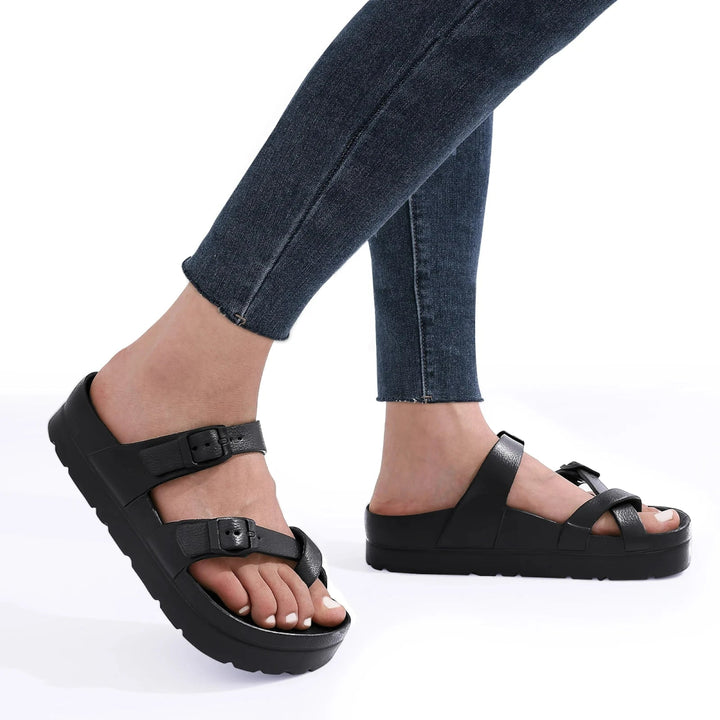 Leilani | Comfortabele Sandalen Dikke Zool - Roze - #Calora#