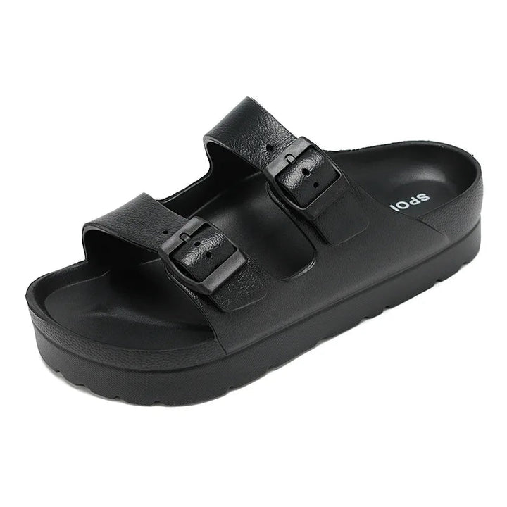 Leilani | Comfortabele Sandalen Dikke Zool - Zwart - #Calora#