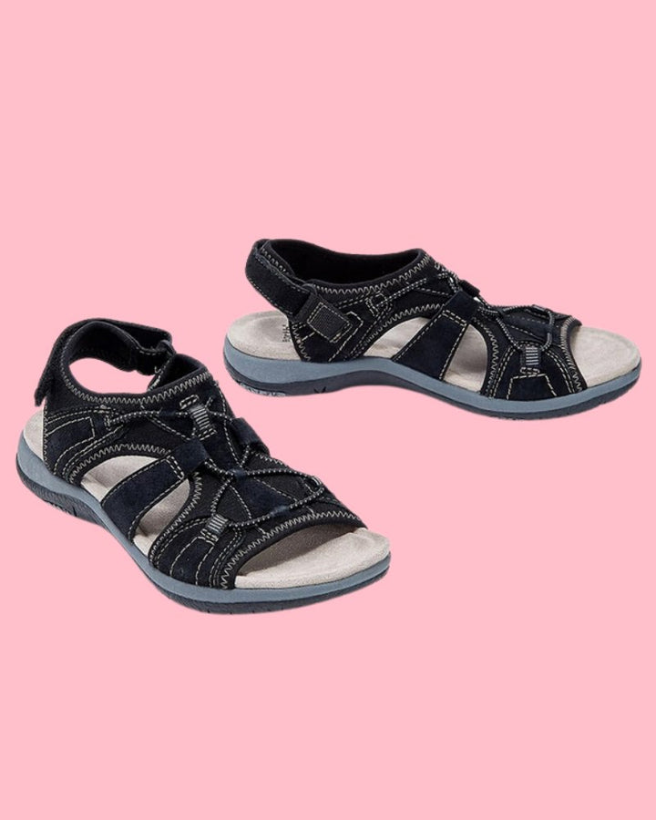 Lucia | Trendy Wandel Sandalen - Zwart - #Calora#