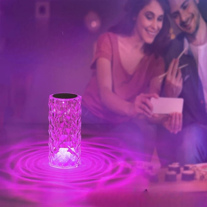 Luminix | Crystal RGB LED Lamp - Decoratie nacht lamp - 3 Wit Kleuren - Dimbaar Touch - #Calora#