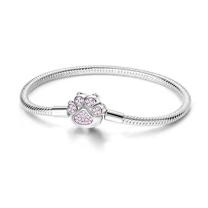 Stella | 925 Sterling Zilver Roze Pavé Hondenklauw Armband