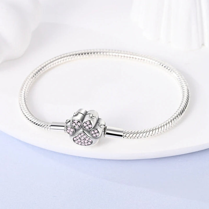 Stella | 925 Sterling Zilver Roze Pavé Hondenklauw Armband