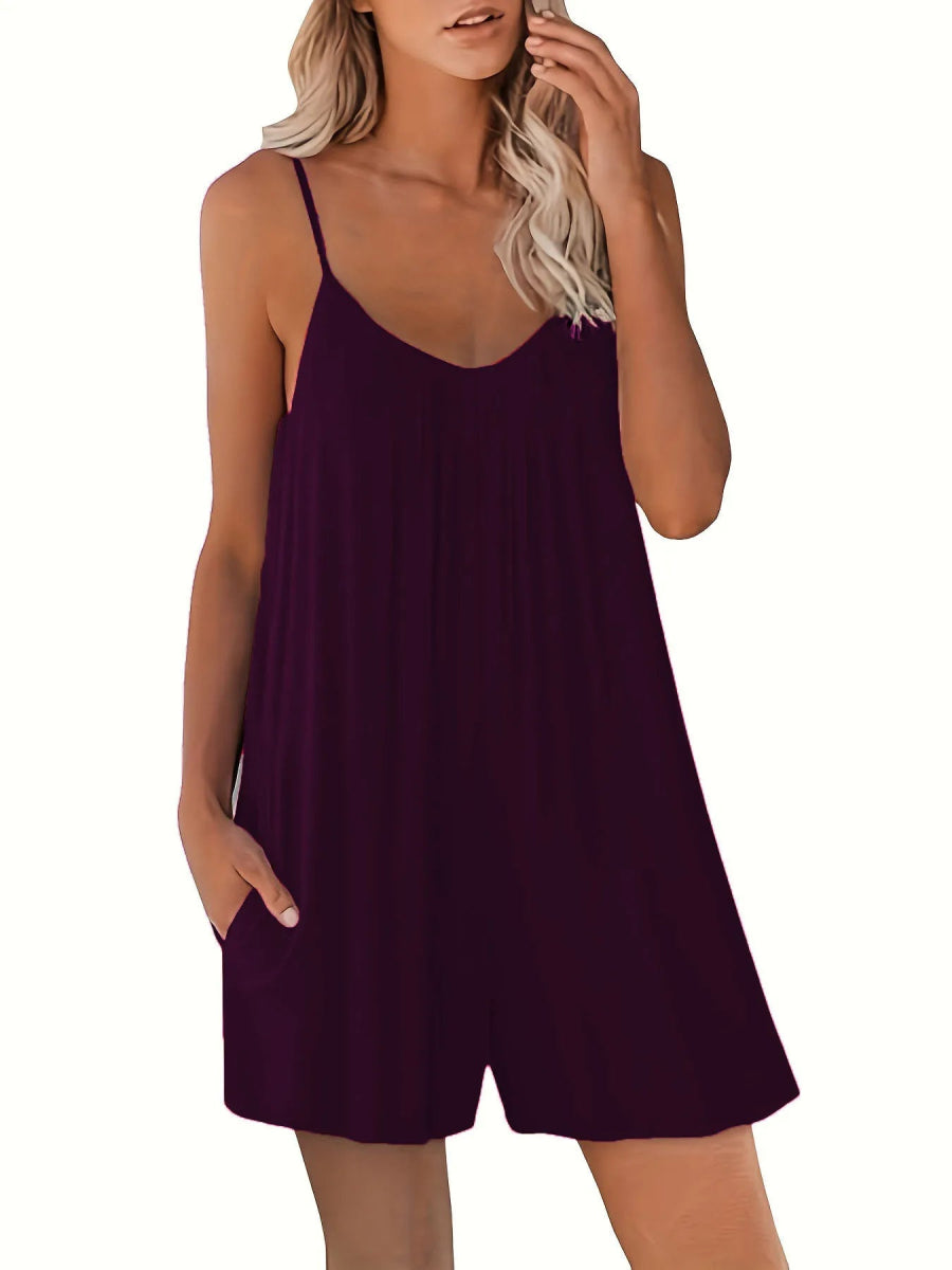 Margreet | Casual Losse Mini Jumpsuit - Elegante korte dames jurk - Grijs - #Calora#