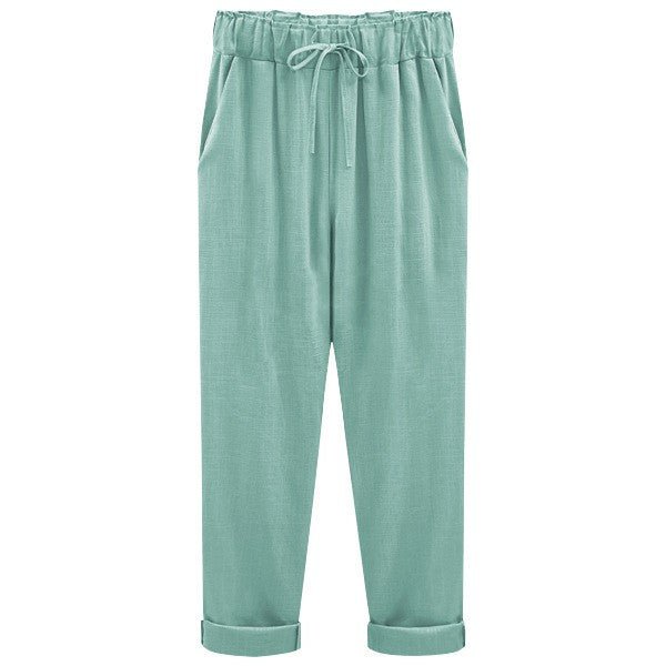 Marit | Luchtige Wollen Dames Broek - Groen - #Calora#