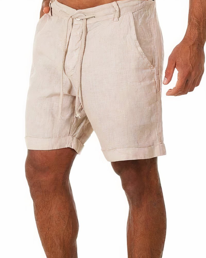 Miaron | Casual Linnen Mannen Shorts - Linnen kleding mannen - Beige - #Calora#