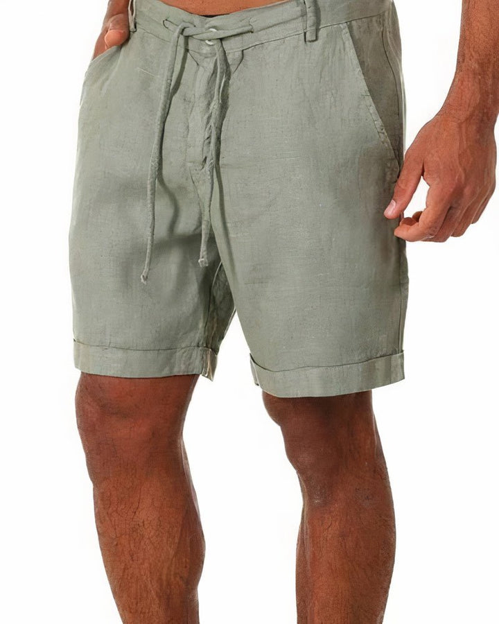 Miaron | Casual Linnen Mannen Shorts - Linnen kleding mannen - Groen - #Calora#