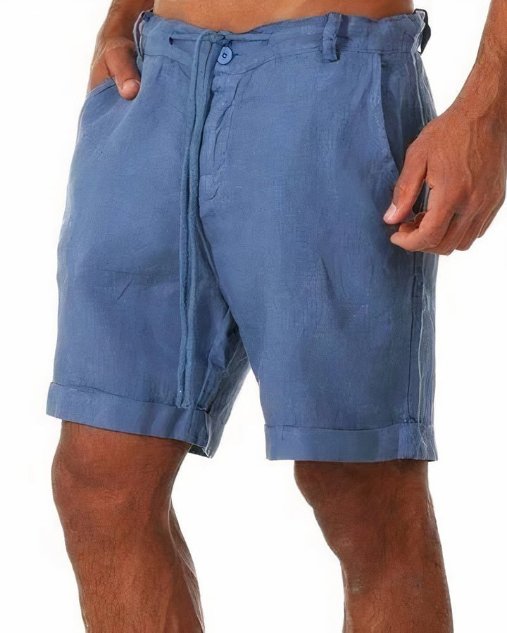 Miaron | Casual Linnen Mannen Shorts - Linnen kleding mannen - Blauw - #Calora#