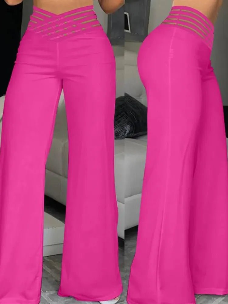 Mira | Elegante Hoge Taille Broek - Roze - #Calora#