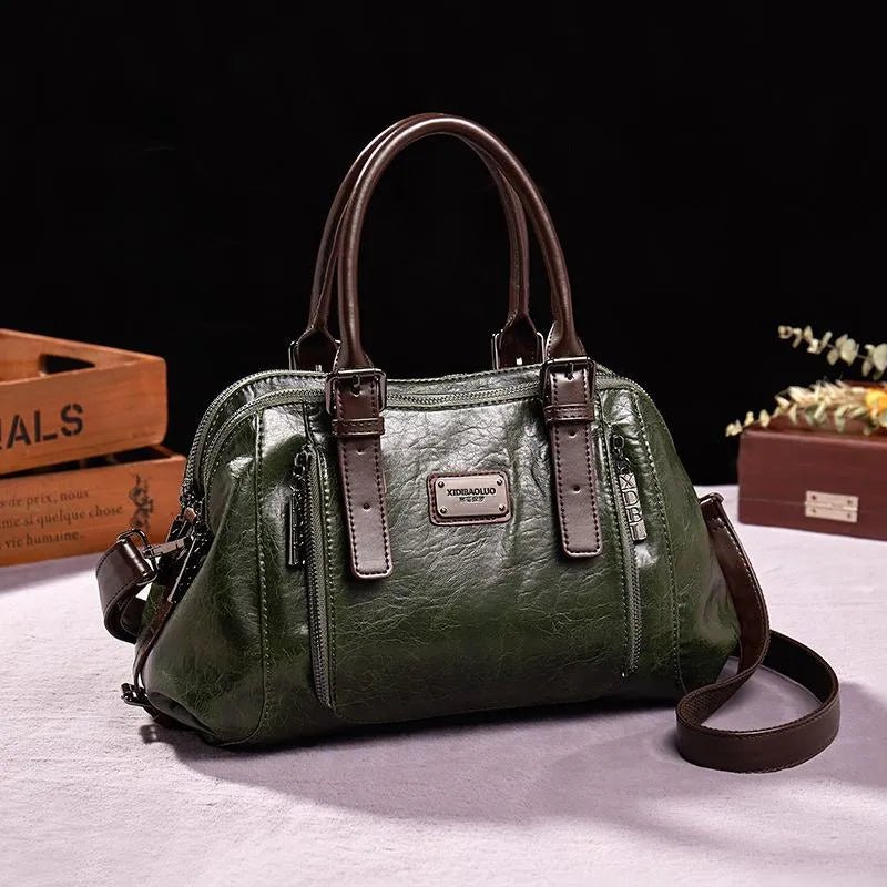 Morino | Elegante Italiaanse Leren Tas - Leren schouder tas - Groen - Verde - #Calora#