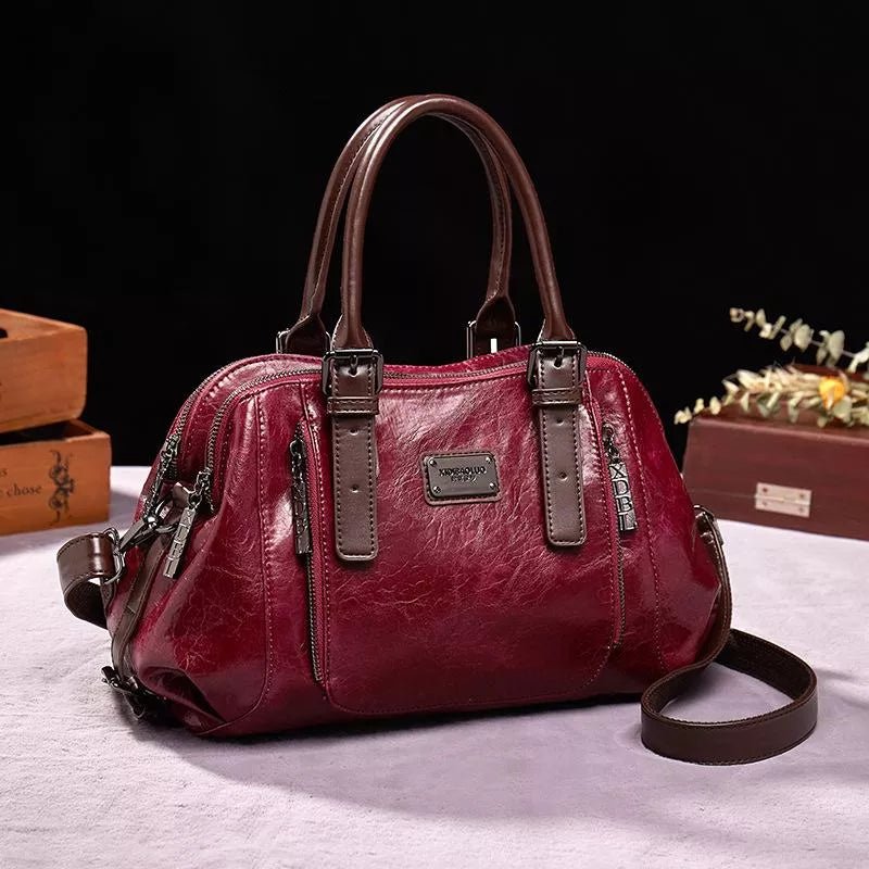 Morino | Elegante Italiaanse Leren Tas - Leren schouder tas - Rood - Borgo - #Calora#