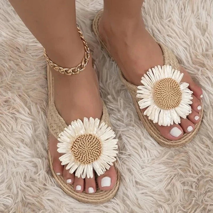 Nalani | Handgeweven Sandalen met Bloem - 36 - #Calora#