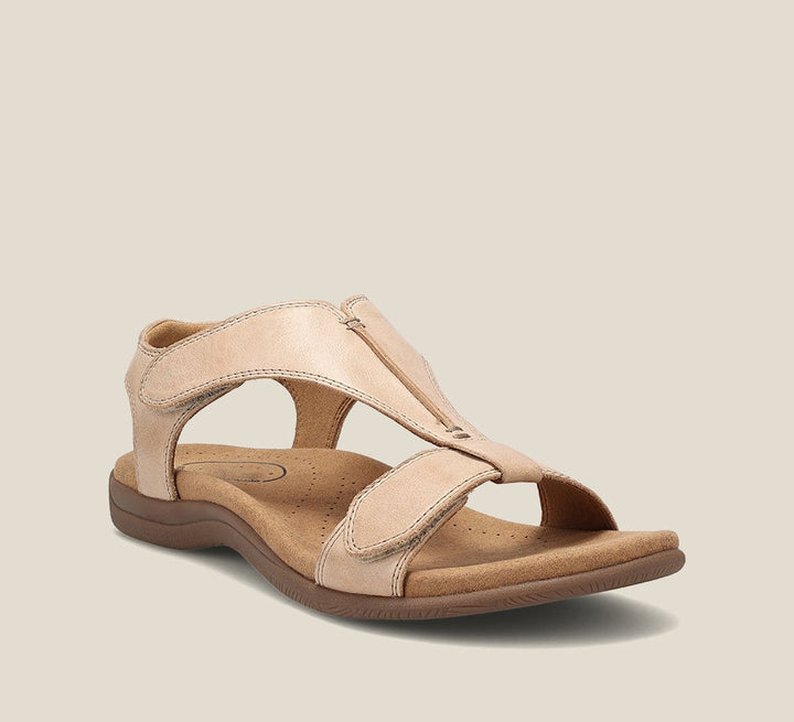 Nienke | Comfortabele Leren sandalen - Dames sandalen - Beige - #Calora#