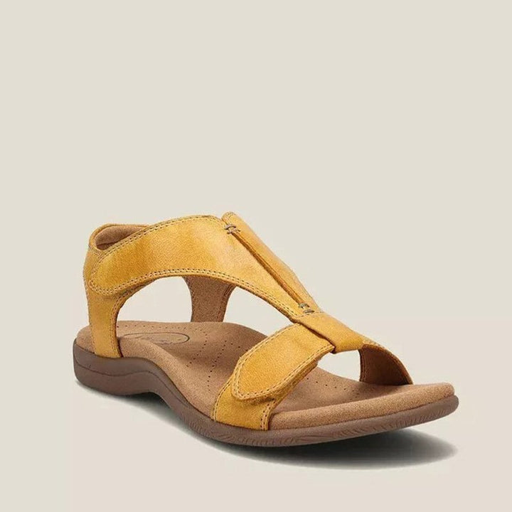 Nienke | Comfortabele Leren sandalen - Dames sandalen - Geel - #Calora#