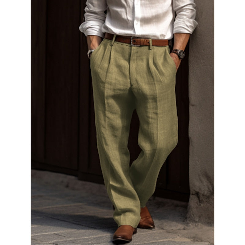 CALORA_ Heren Zomer Viscose Broek voor Stijl en Comfort