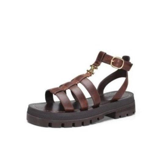 Novara | Premium 'Gladiator' Sandalen - Bruin - #Calora#