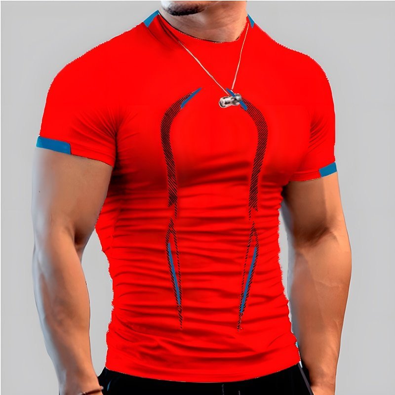 Octavian | Sneldrogend Thermo T - Shirt - Rood - #Calora#