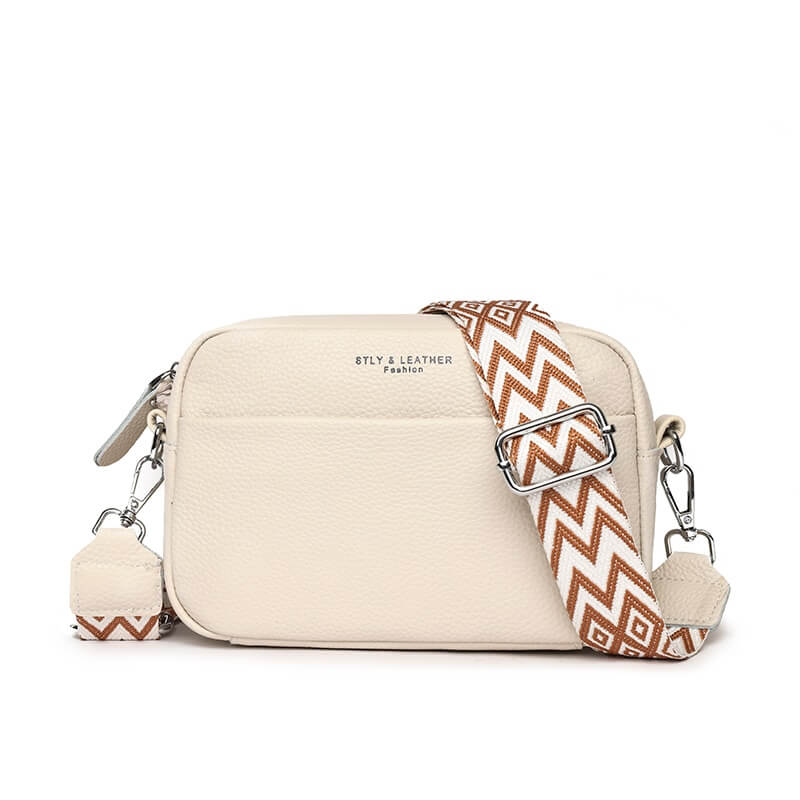 Paulla | Leren Heup Tas - Leren schouder tas - Beige - #Calora#