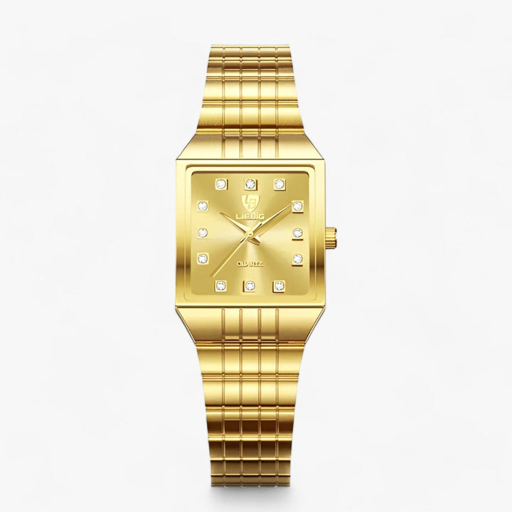 Gouden Vierkante Elegante Horloge