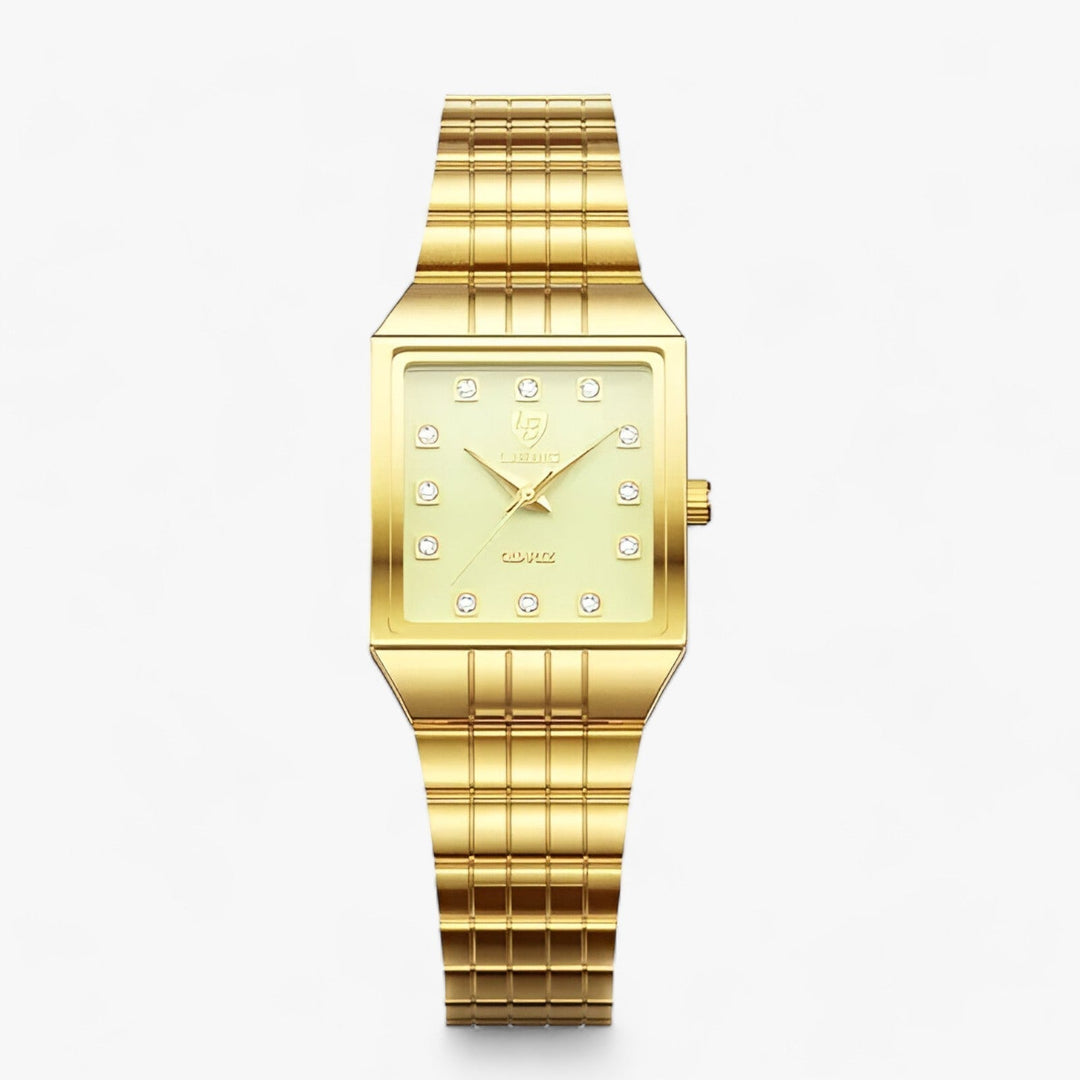 Gouden Vierkante Elegante Horloge