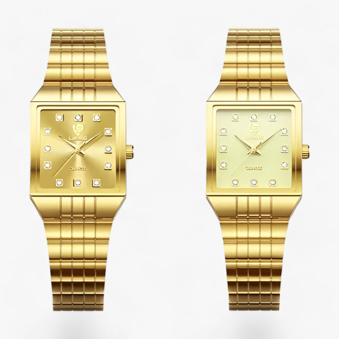 Gouden Vierkante Elegante Horloge