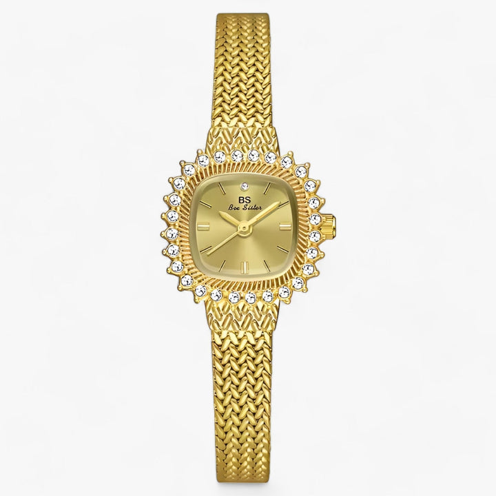 Glamoureuze Gouden Diamanten Horloge