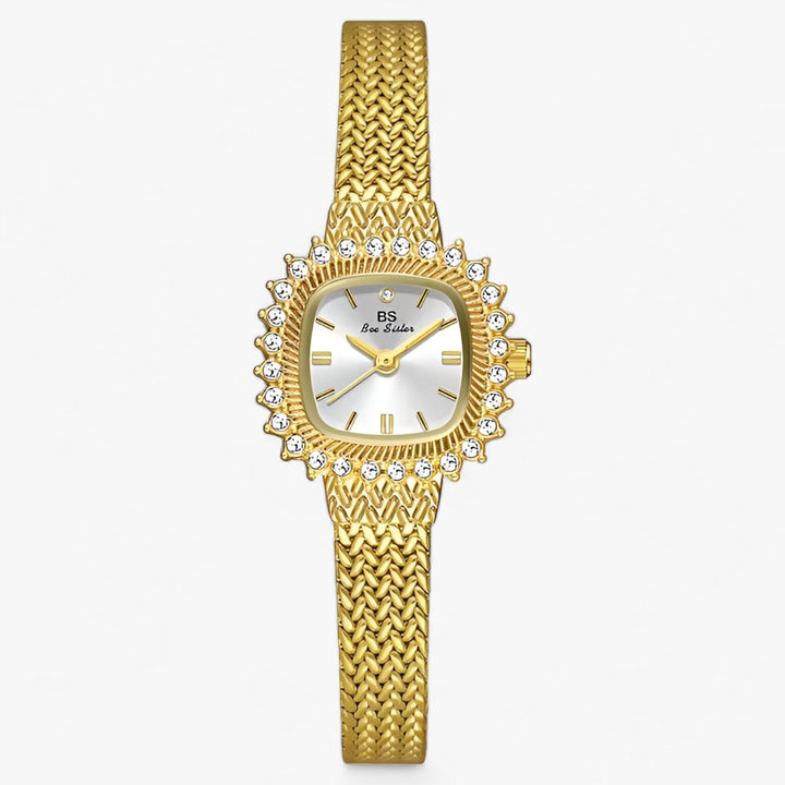 Glamoureuze Gouden Diamanten Horloge