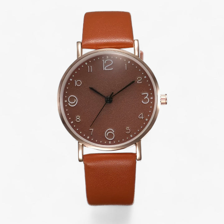 Minimalistische Ronde Horloge leren band