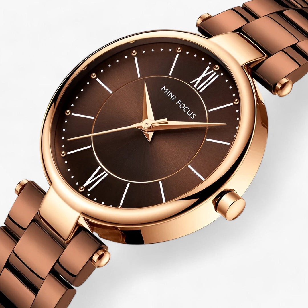 Elegant Dames Quartz Horloge RVS en Minimalistische Wijzerplaat