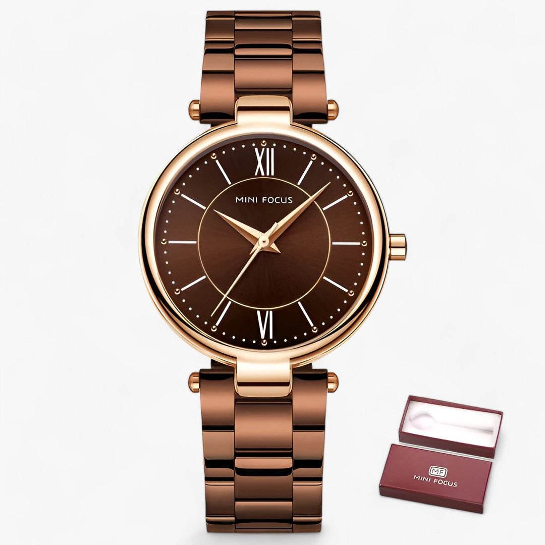 Elegant Dames Quartz Horloge RVS en Minimalistische Wijzerplaat