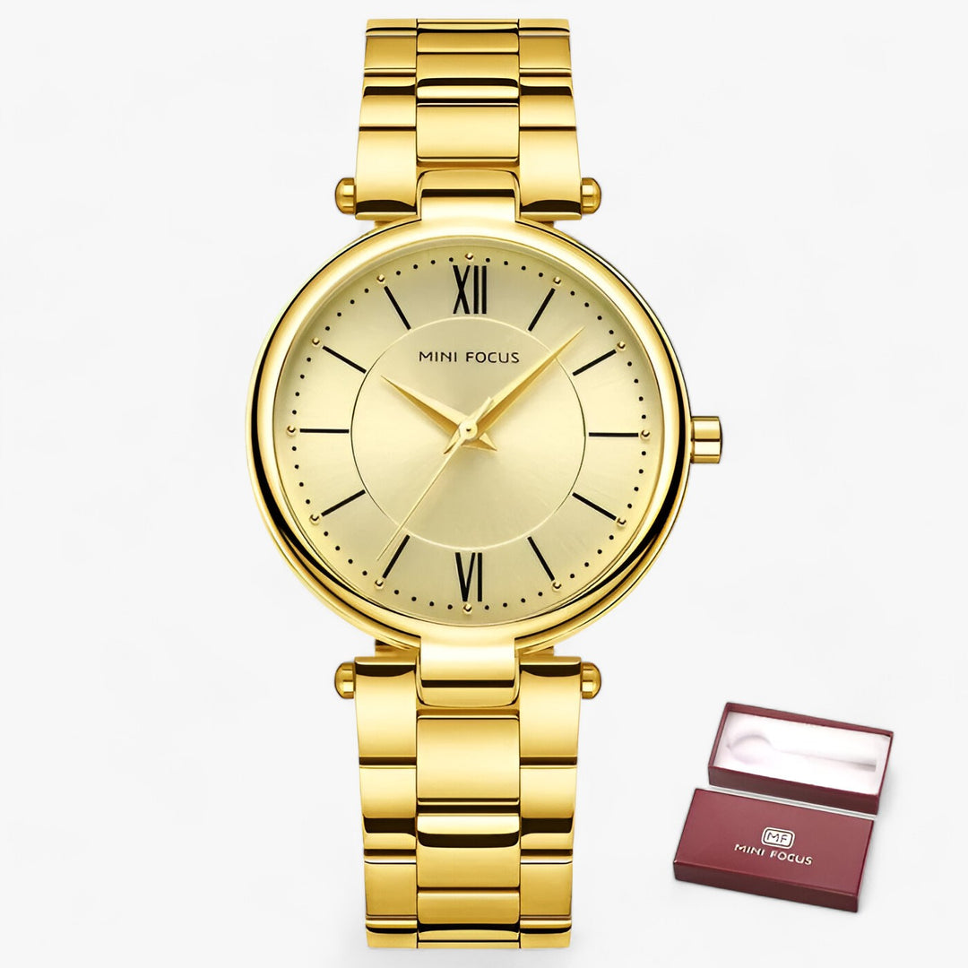 Elegant Dames Quartz Horloge RVS en Minimalistische Wijzerplaat