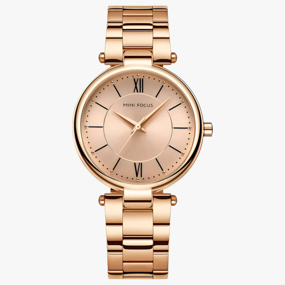 Elegant Dames Quartz Horloge RVS en Minimalistische Wijzerplaat