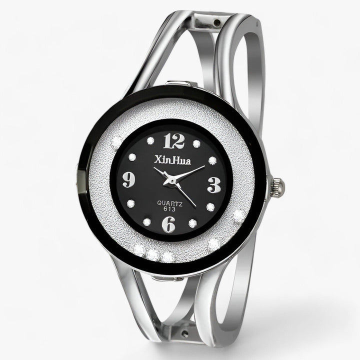 Ronde Bangle Kristal Horloge van RVS