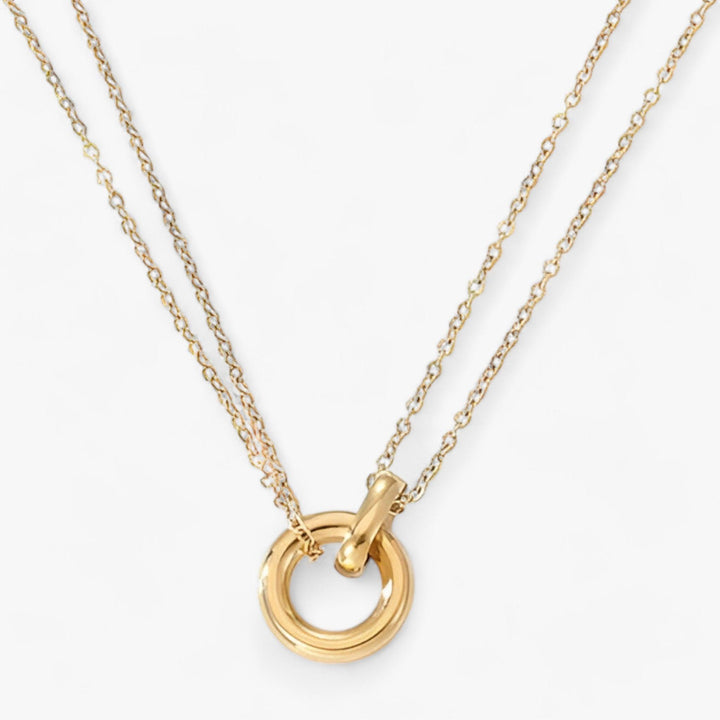 ELENA | Gouden Ketting met Cirkelhanger