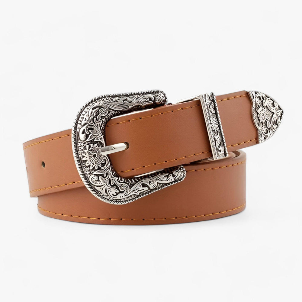 CALORA_ Verstelbare Boho Western Leren Riem voor Dames - Vintage Stijl & Duurzaam Design