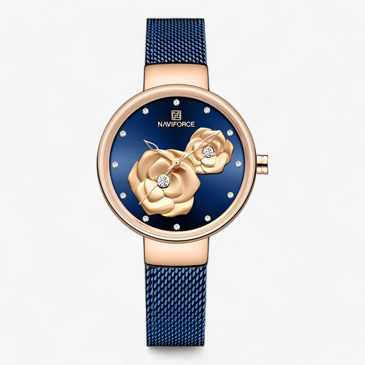 Verité | Horloge van staalglas met Bloemenprint