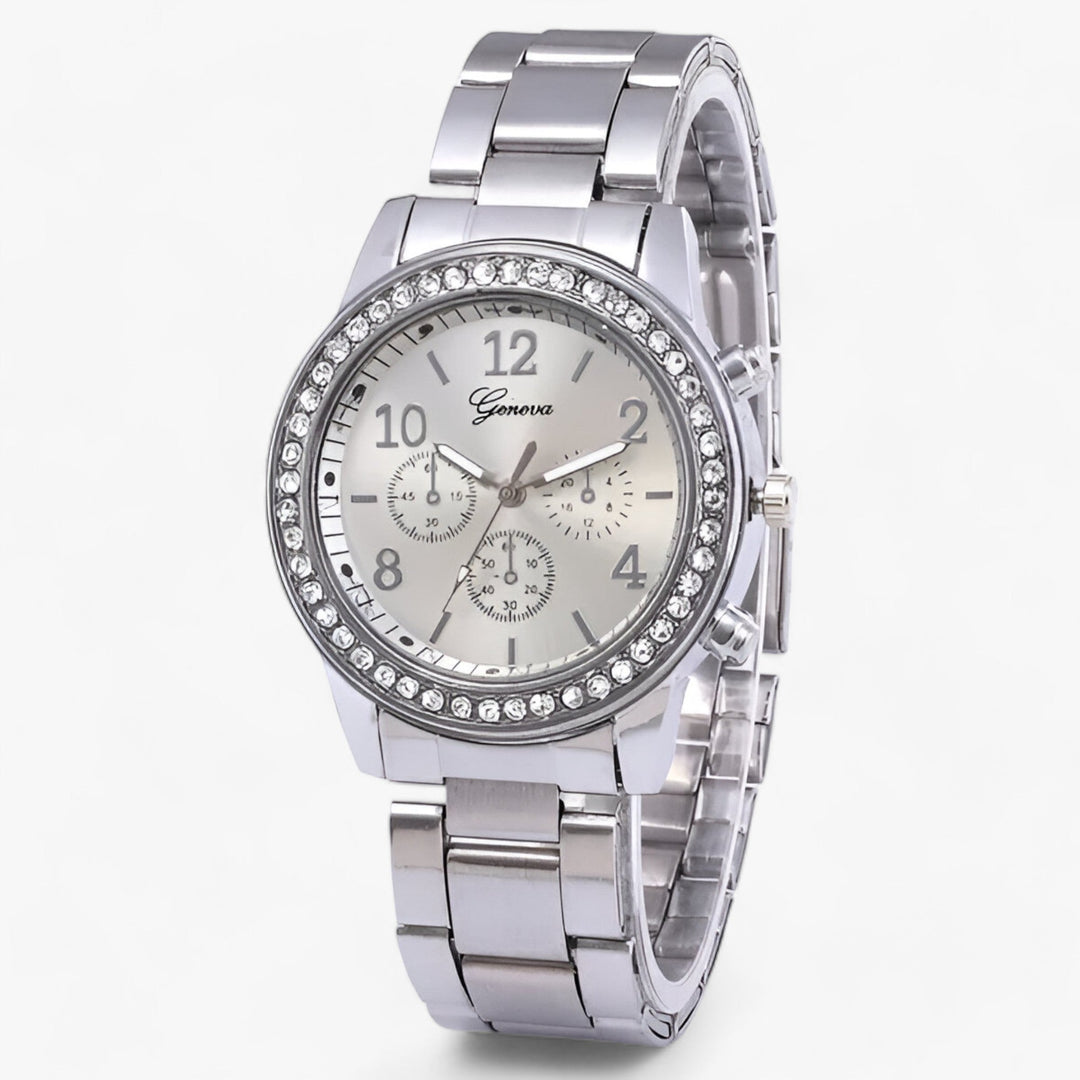 Rond Horloge met Rhinestones