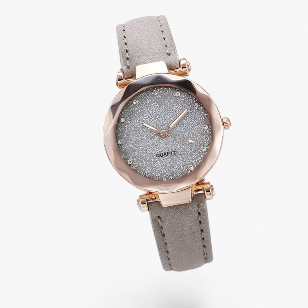 Horloge met ronde wijzerplaat met stralende rhinestones