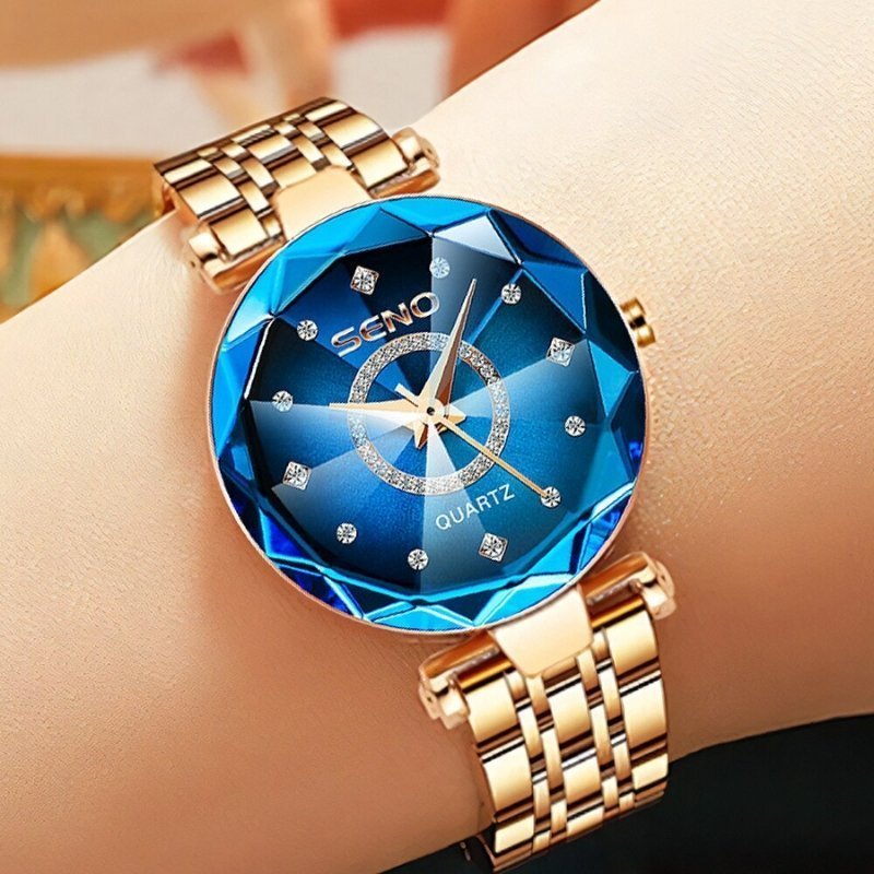 Quarta | Diamant Horloge - Blauw - #Calora#