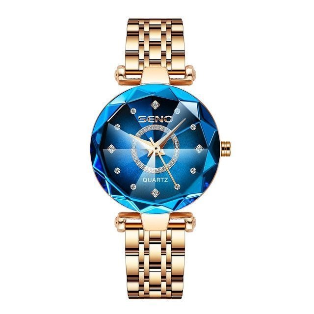 Quarta | Diamant Horloge - Blauw - #Calora#