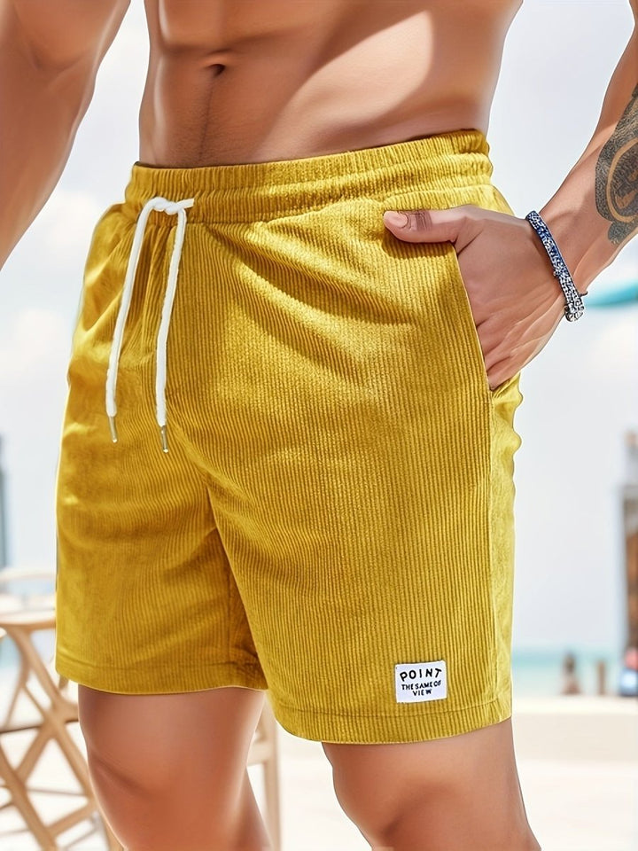 Ryan | Ribfluwelen Korte Broek - mannen zomer shorts - Geel - #Calora#