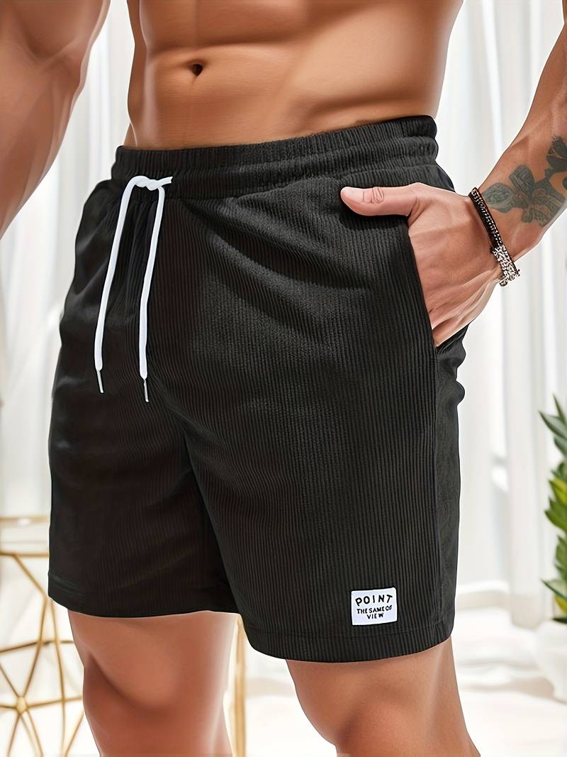 Ryan | Ribfluwelen Korte Broek - mannen zomer shorts - Zwart - #Calora#