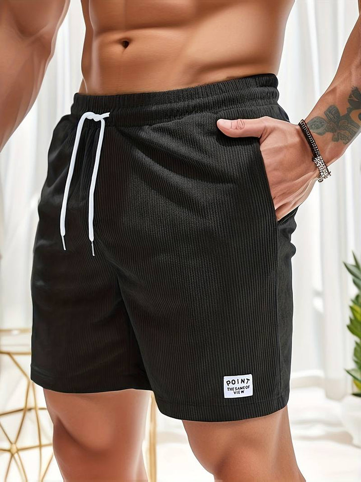 Ryan | Ribfluwelen Korte Broek - mannen zomer shorts - Zwart - #Calora#