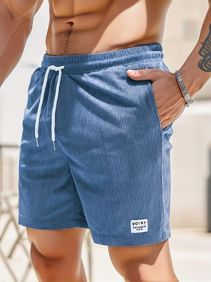 Ryan | Ribfluwelen Korte Broek - mannen zomer shorts - Blauw - #Calora#