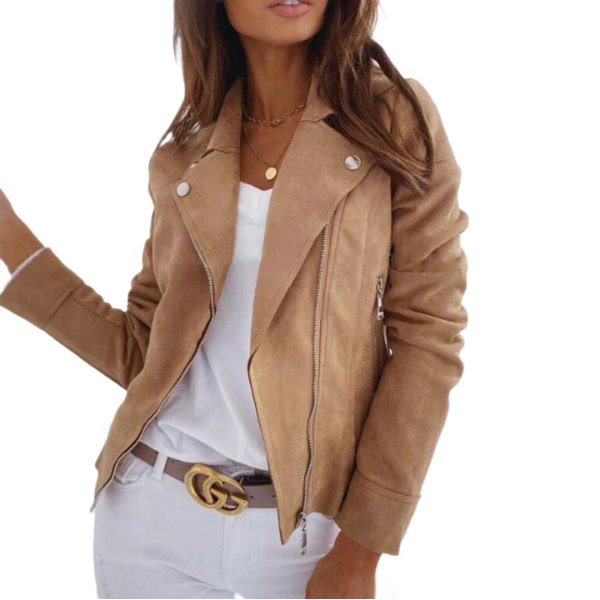 Selara | Chique Suede Jas - Beige - #Calora#