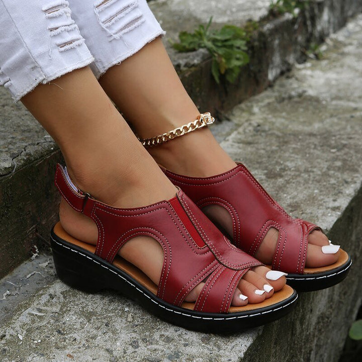 Selena | Trendy Sandalen - Rood - #Calora#