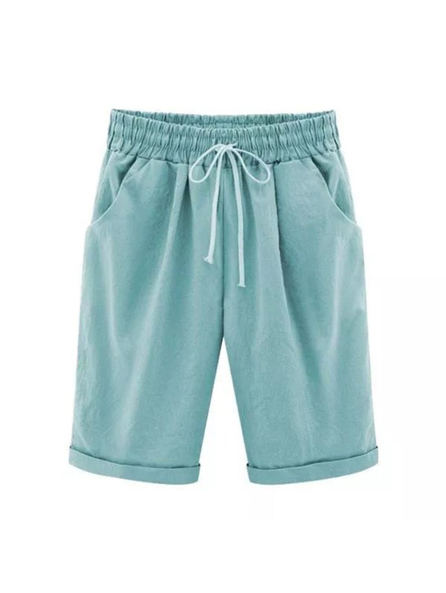 Serella | Elastische Taille Zomer Broek - Lake Groen - #Calora#