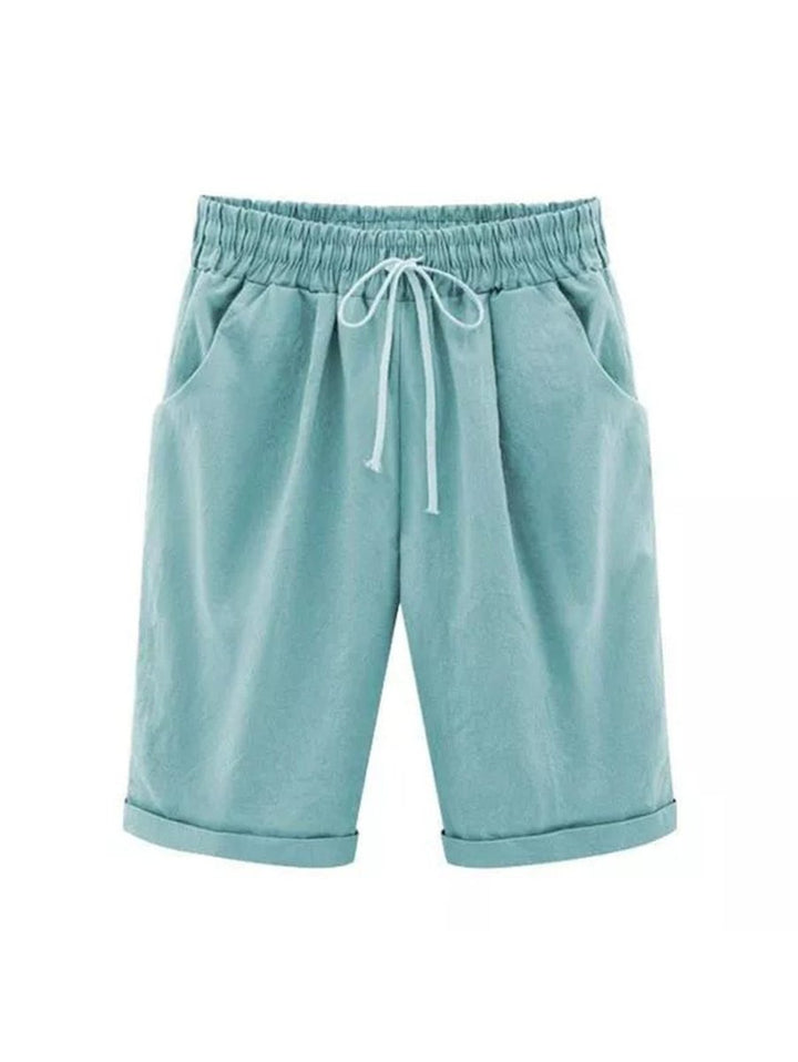 Serella | Elastische Taille Zomer Broek - Lake Groen - #Calora#