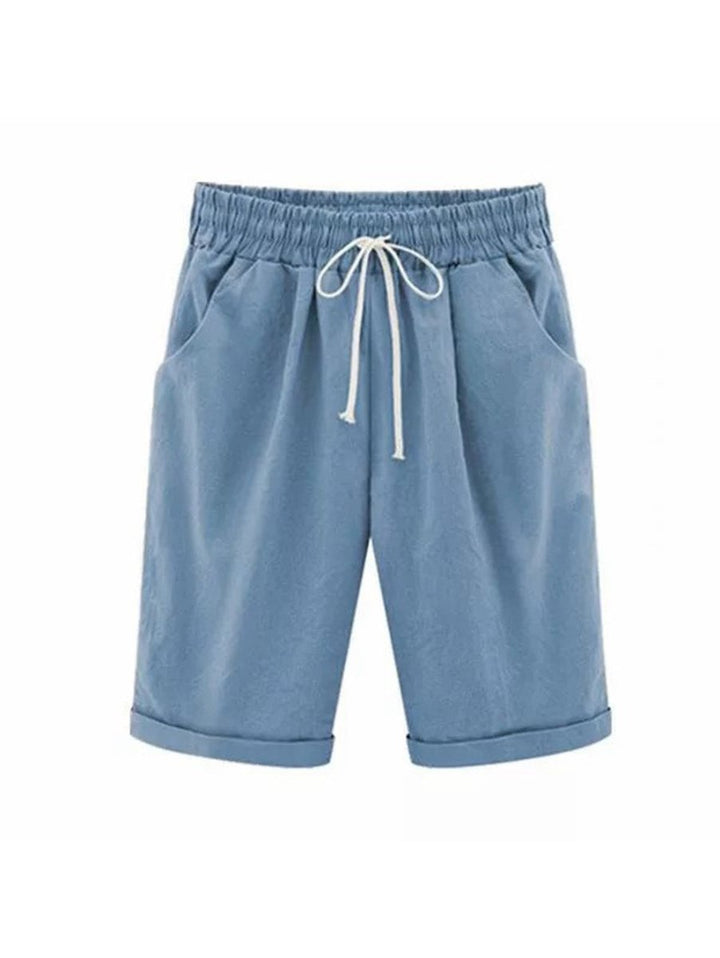 Serella | Elastische Taille Zomer Broek - Licht Blauw - #Calora#