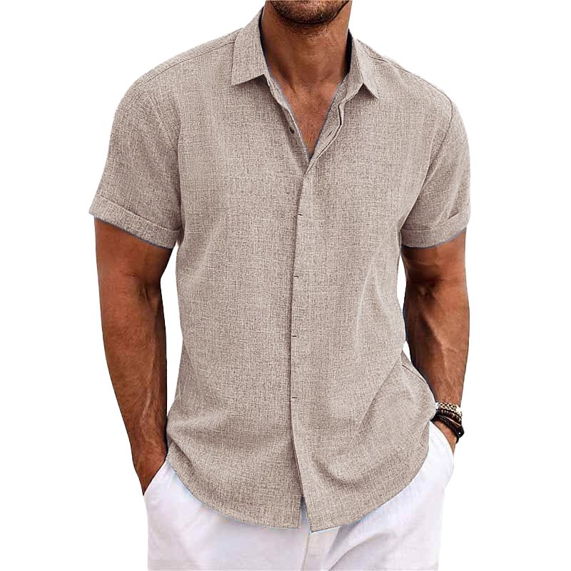 Sergio | Korte Mouwen Overhemd - Khaki - #Calora#