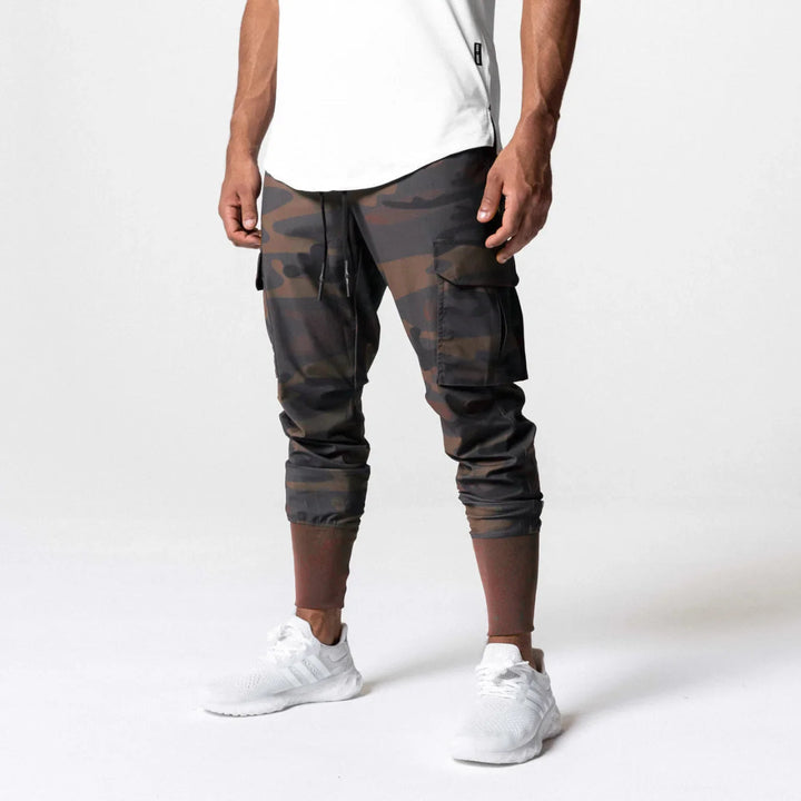 Sonic | Slim fit Cargo Broek Camouflage V2 - Bruin - #Calora#